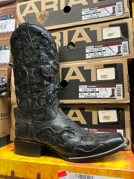 Corral Boots Black Goat Sequence