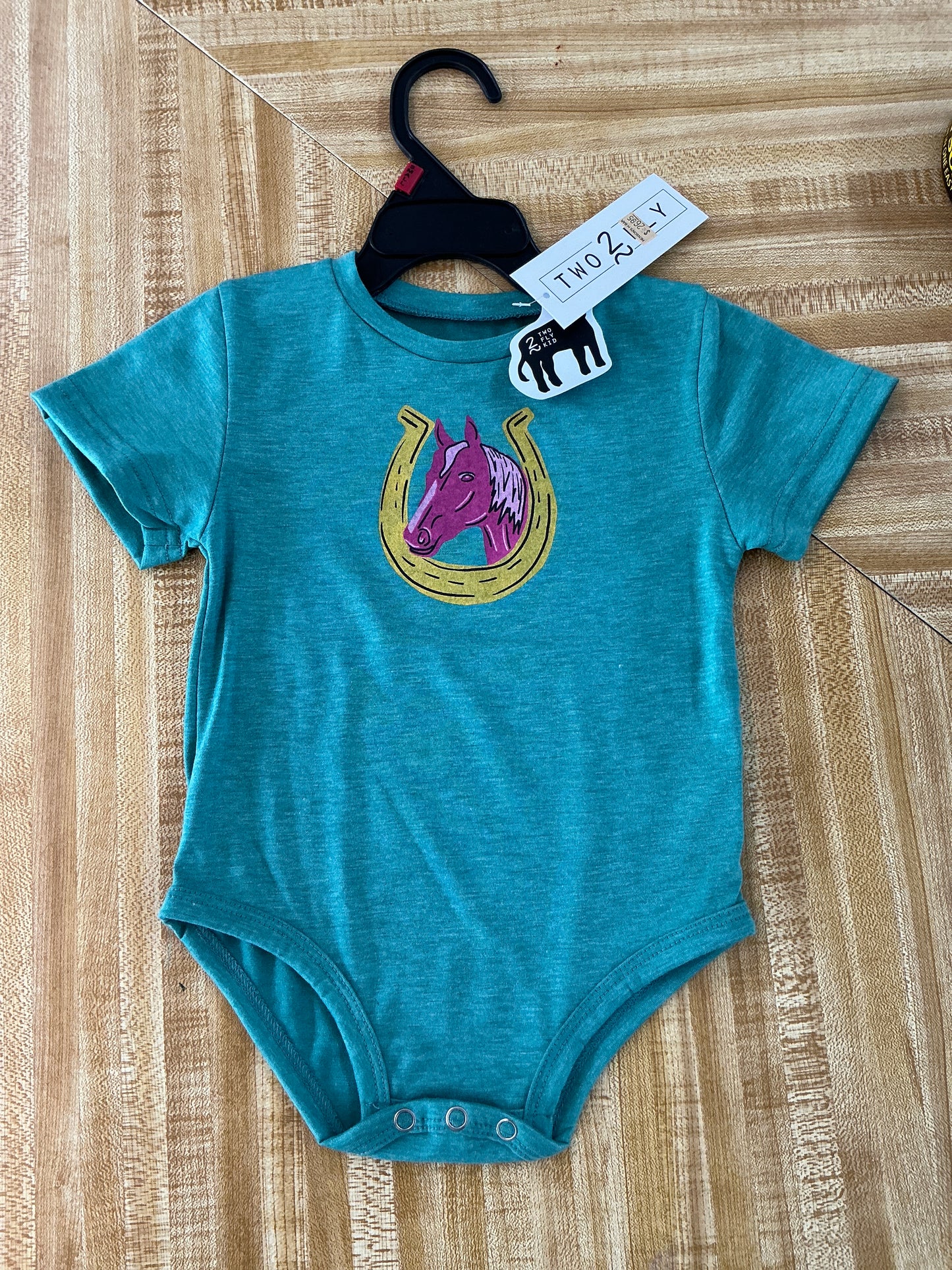 Two Fly Horseshoe Onesie