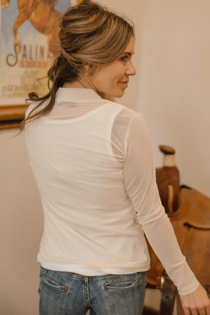 Meshed Out Ivory Mesh Shirt