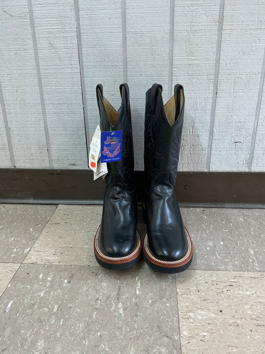 Black Justin J-Flex Round Toe-CLEARANCE