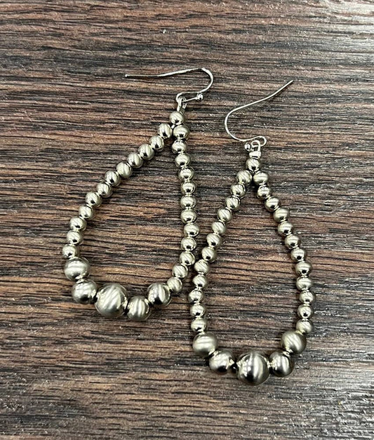 Lightweight Silver Bead Earrings