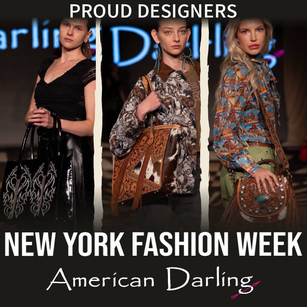 Western Hand-Tooled Leather Crossbody Bag with Fringe and Aztec Wool Pattern