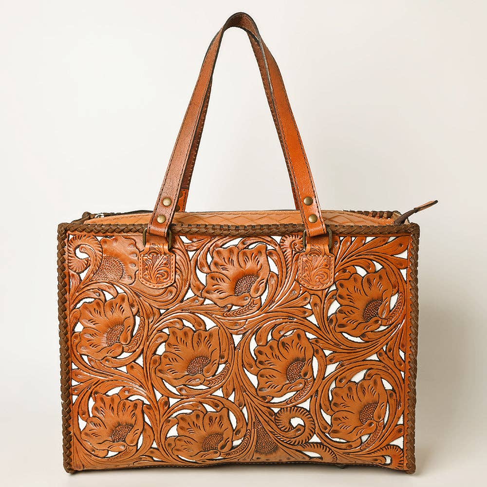 Hand-Tooled Genuine Leather Bag