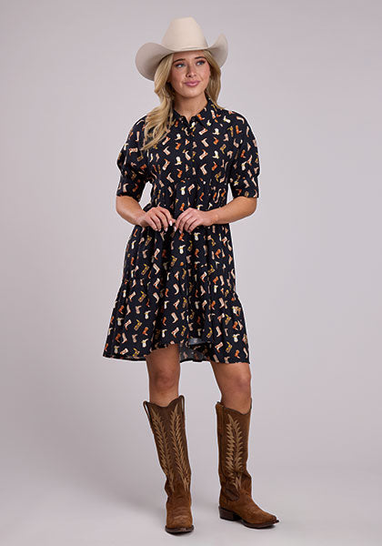 Boots All-Over Babydoll Dress by Roper