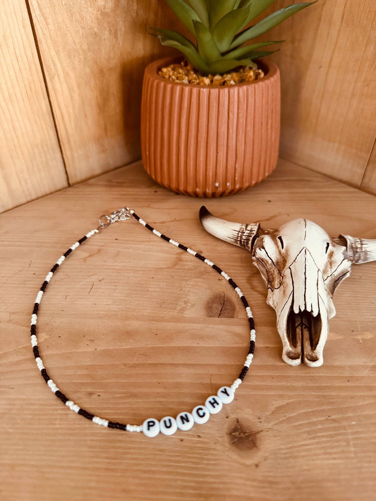 Checkered Seed Bead Western Choker