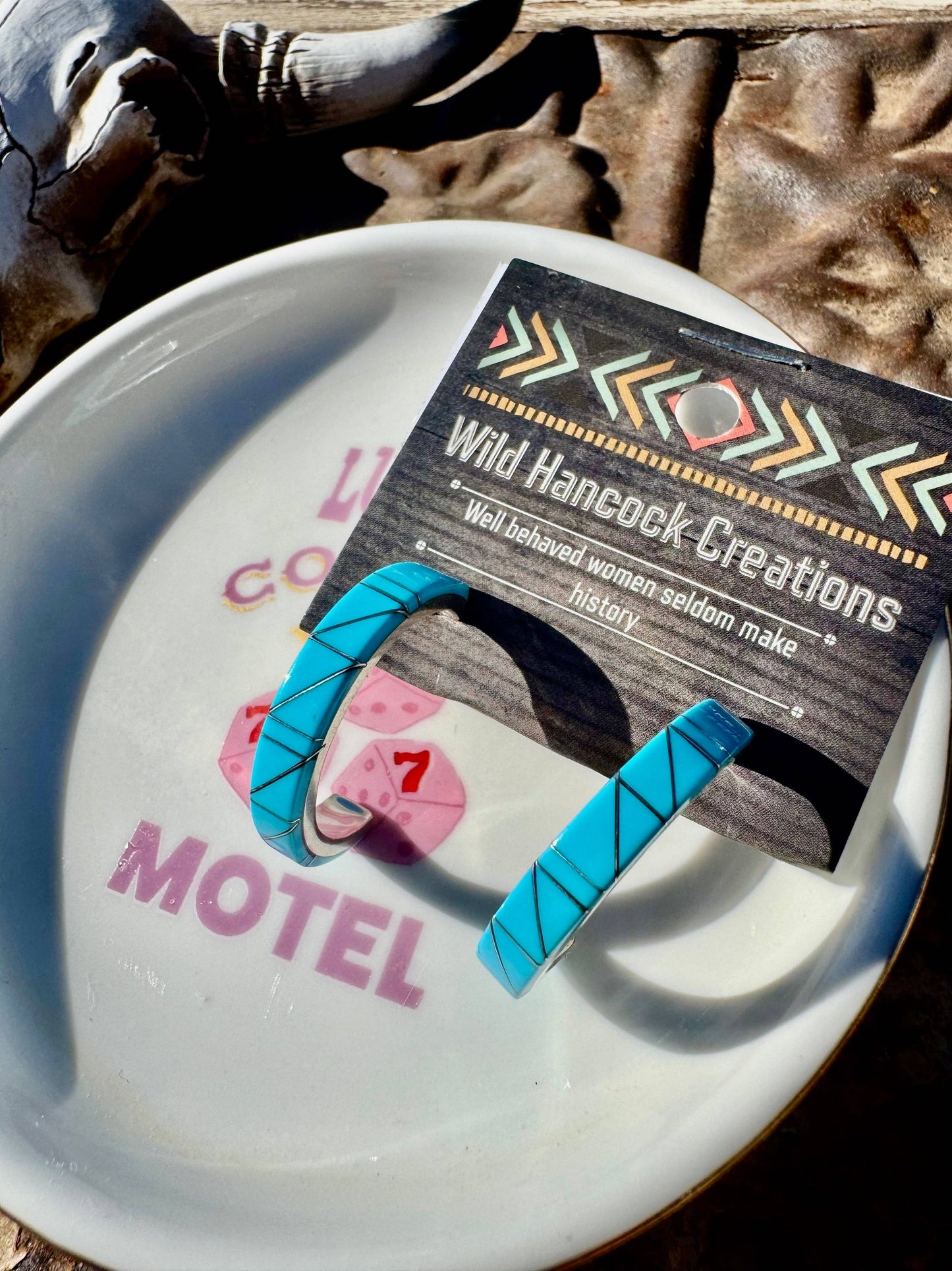 Turquoise Inlay Hoops