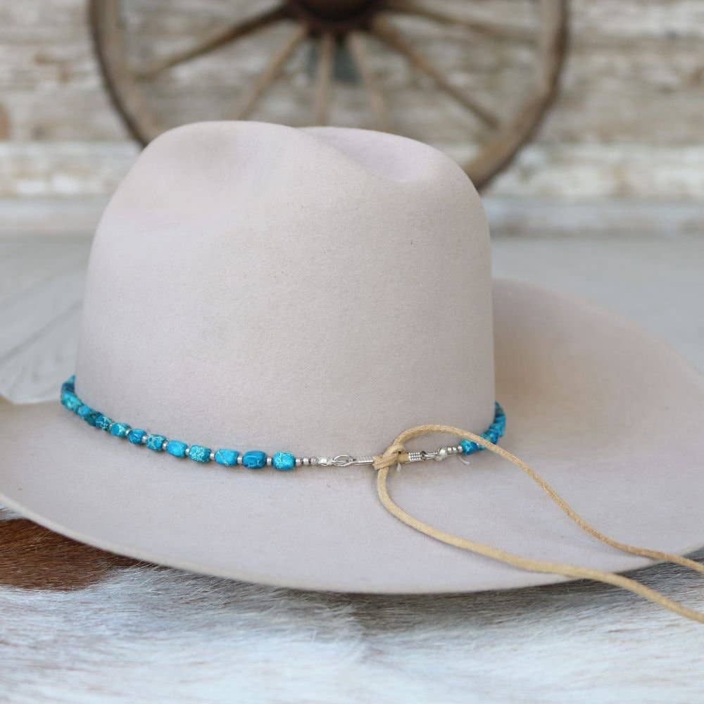 Blue Rocks Hat Chunky Deep Blue Stone Hat Band - Rio – Blondie’s Western Wear & Tack, LLC