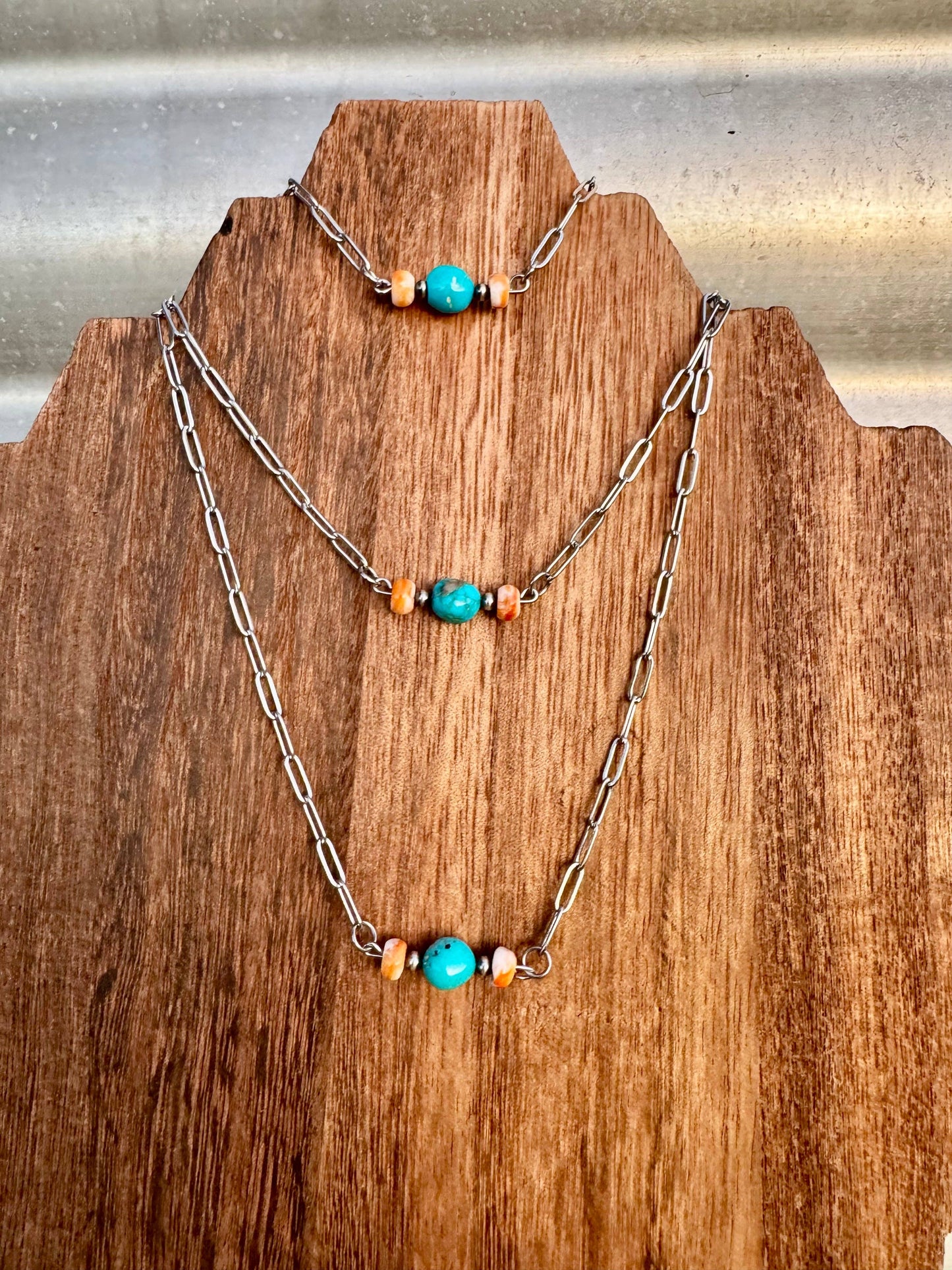 Turquoise & Spiny Oyster Choker Necklace
