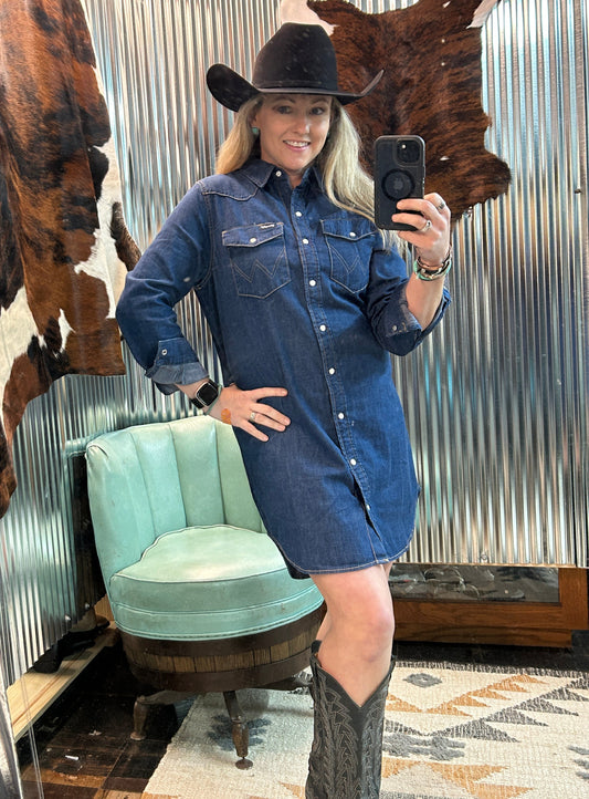 Wrangler Denim Pearl Snap Dress