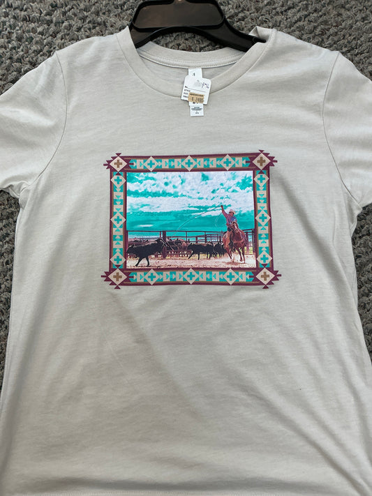 Roping Aztec Tshirt
