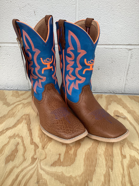 Cognac Bullhide / Neon Blue