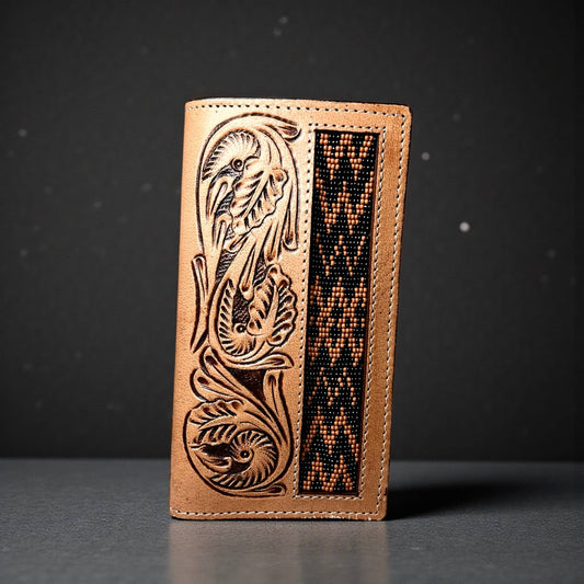 Texas tooled leather men’s wallet