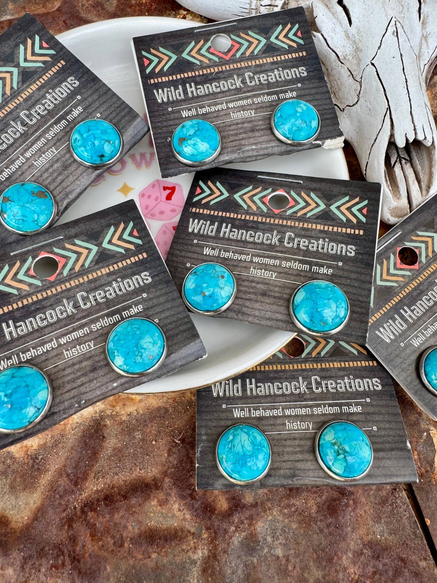 Sleeping Beauty Turquoise Stud Earrings