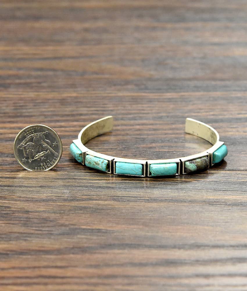 Bar Turquoise Cuff Bracelet
