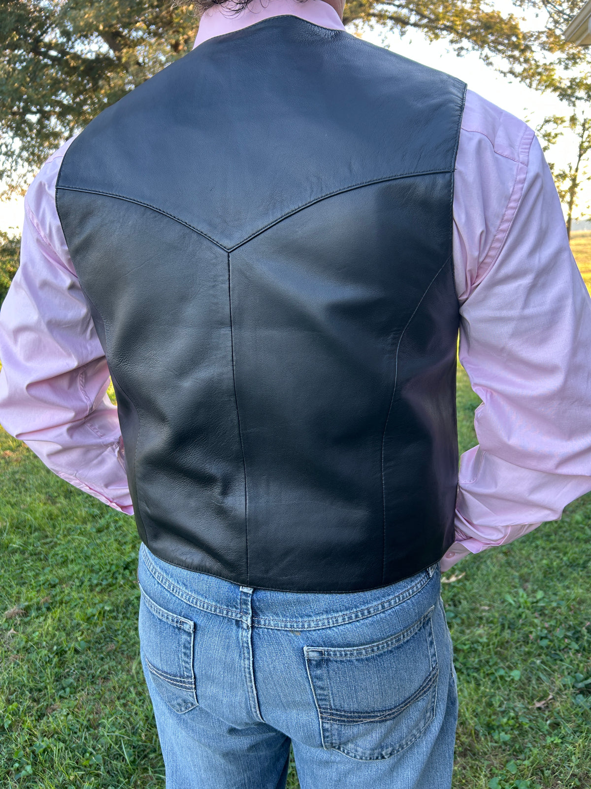 Men's Lined Leather Vest by Scully®- Black