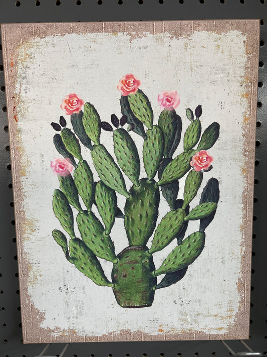 Flowering Cactus Wall Decor
