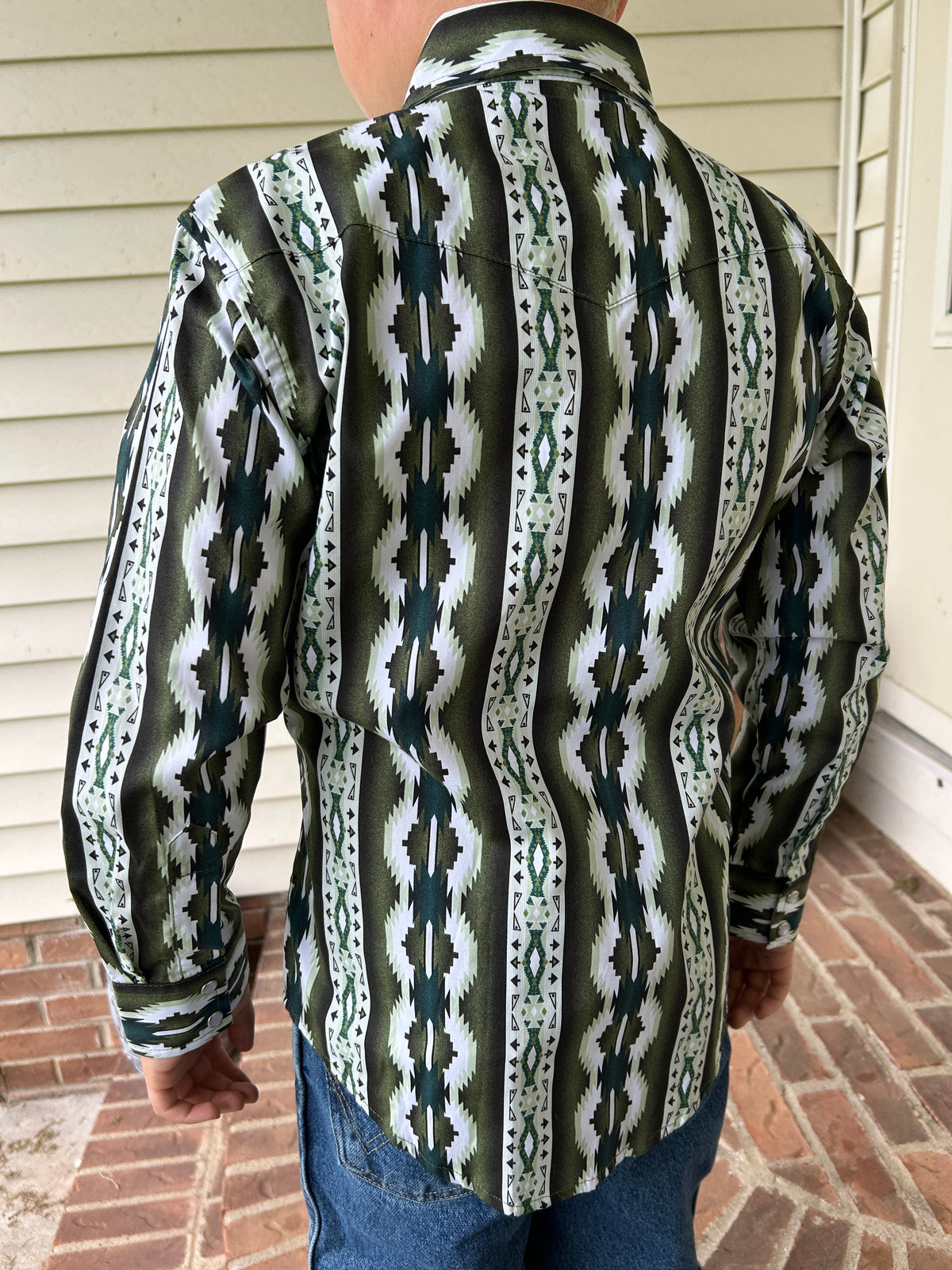 Wrangler® Boy's Checotah Long-Sleeve Shirt-Green