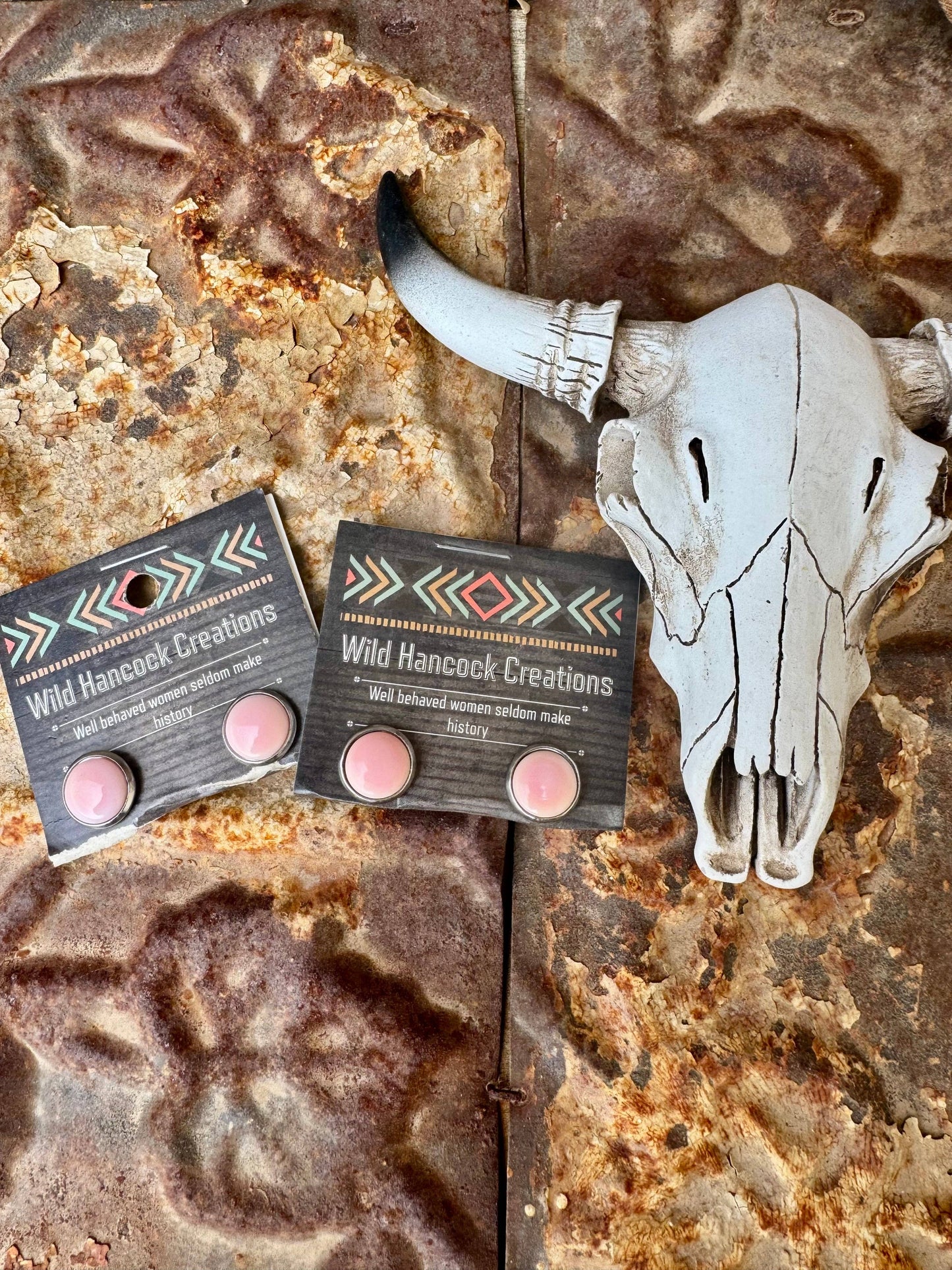Pink Conch Stud Earrings