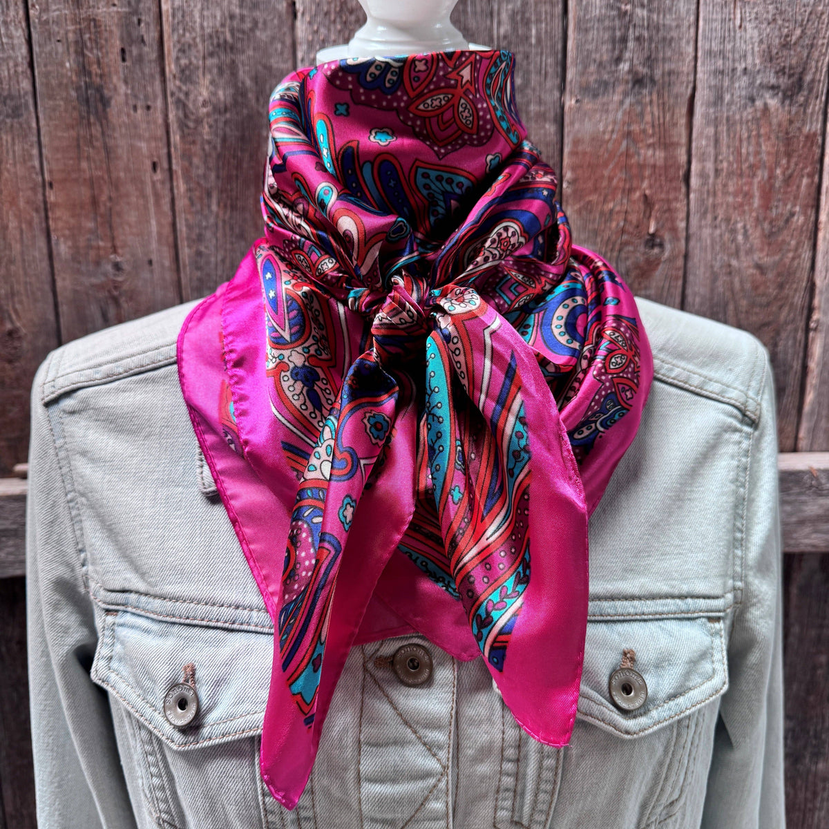 Pink Hippie Paisley Wild Rag - Western Scarf