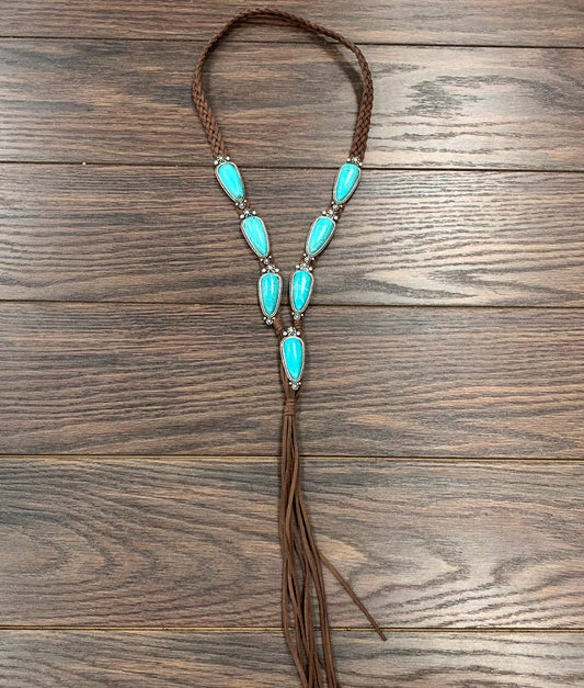 38" Handmade Navajo Turquoise Necklace