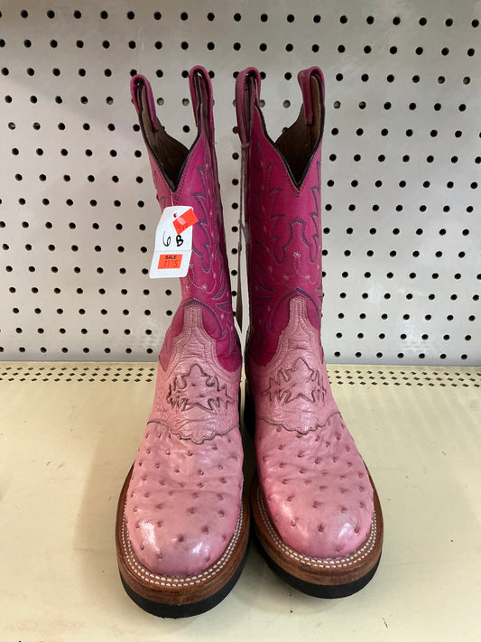 Pink Ostrich By Lucchese-CLEARANCE