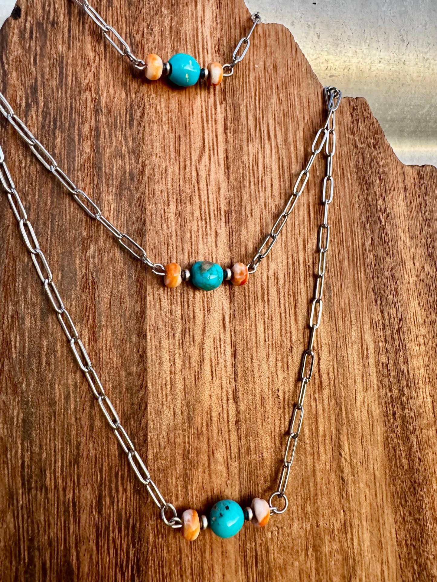 Turquoise & Spiny Oyster Choker Necklace