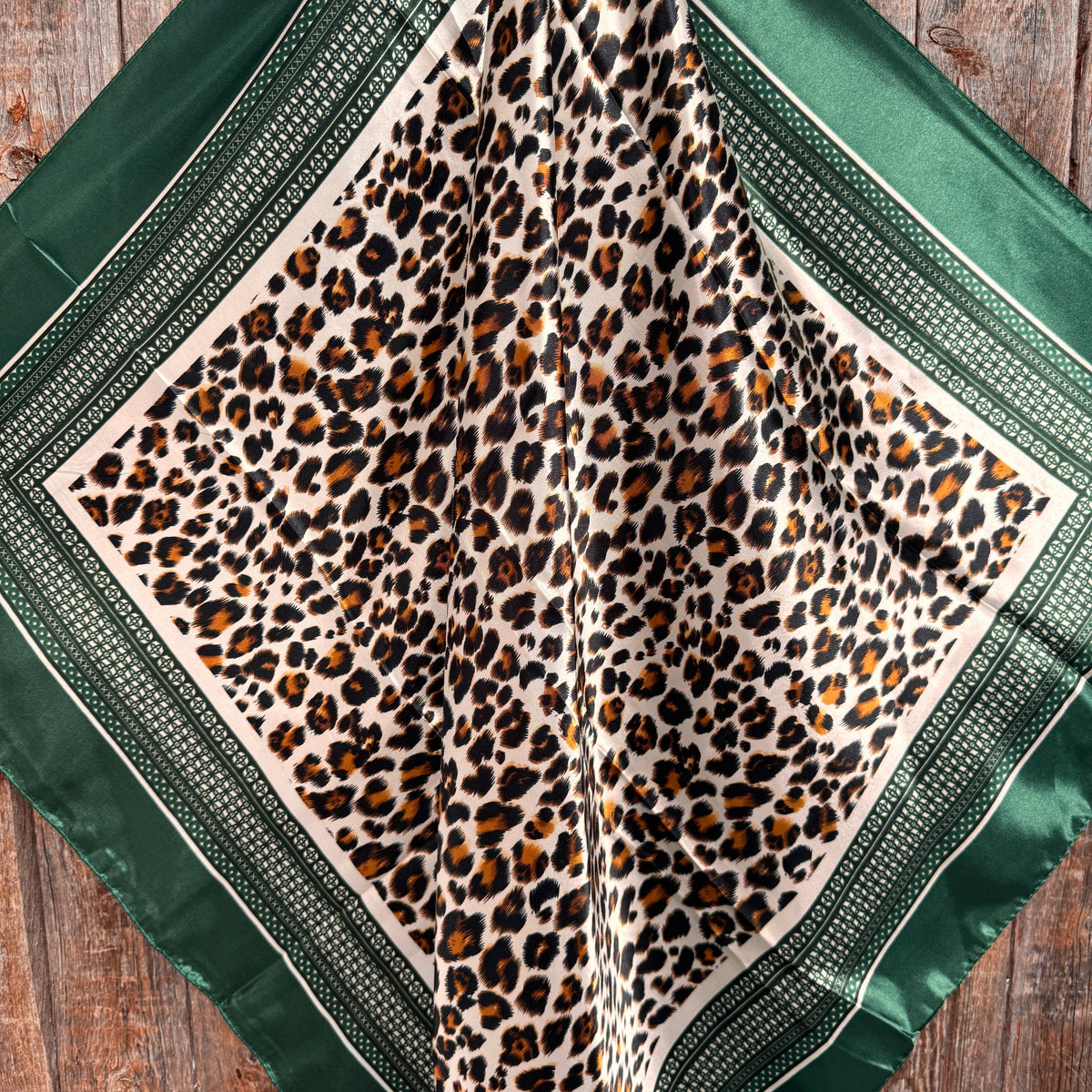 Green & Cheetah Print Wild Rag