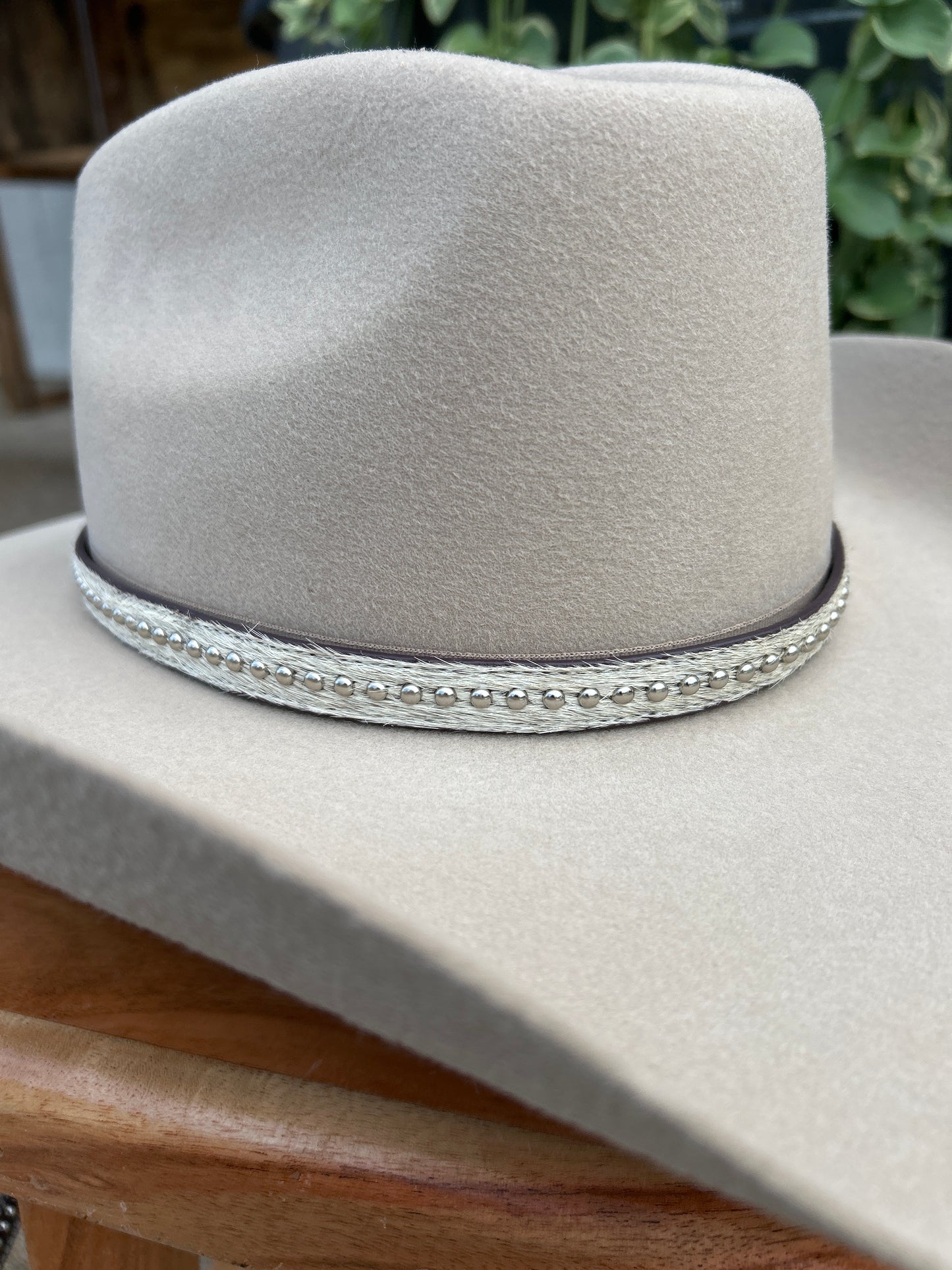 Silver Dots and Hair-On Hide Hatband