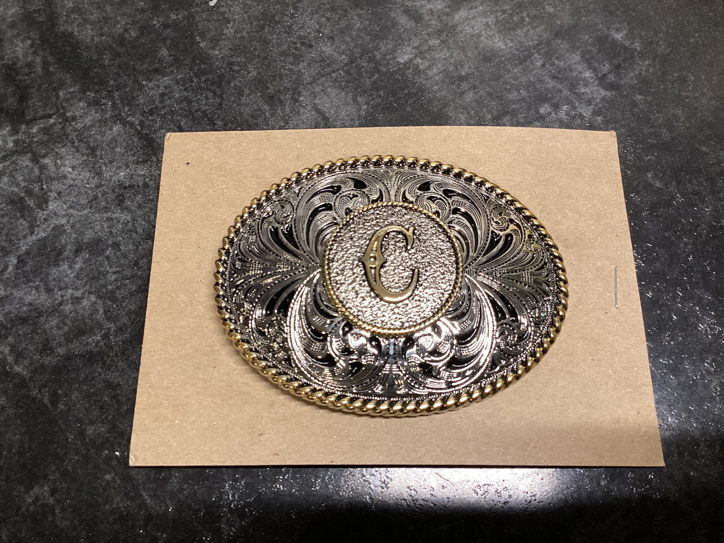 Oval Initial Belt Buckles