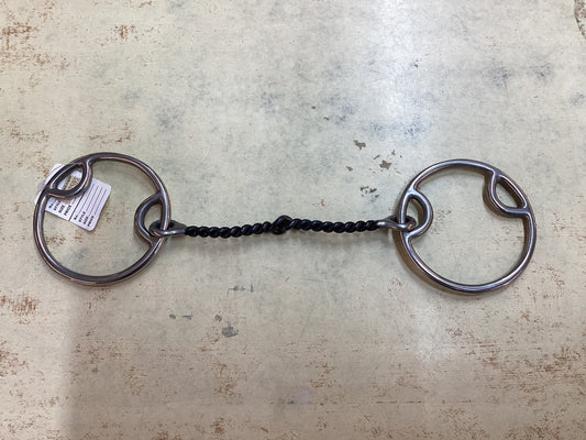 Locked O Ring Twisted Wire Snaffle Bit