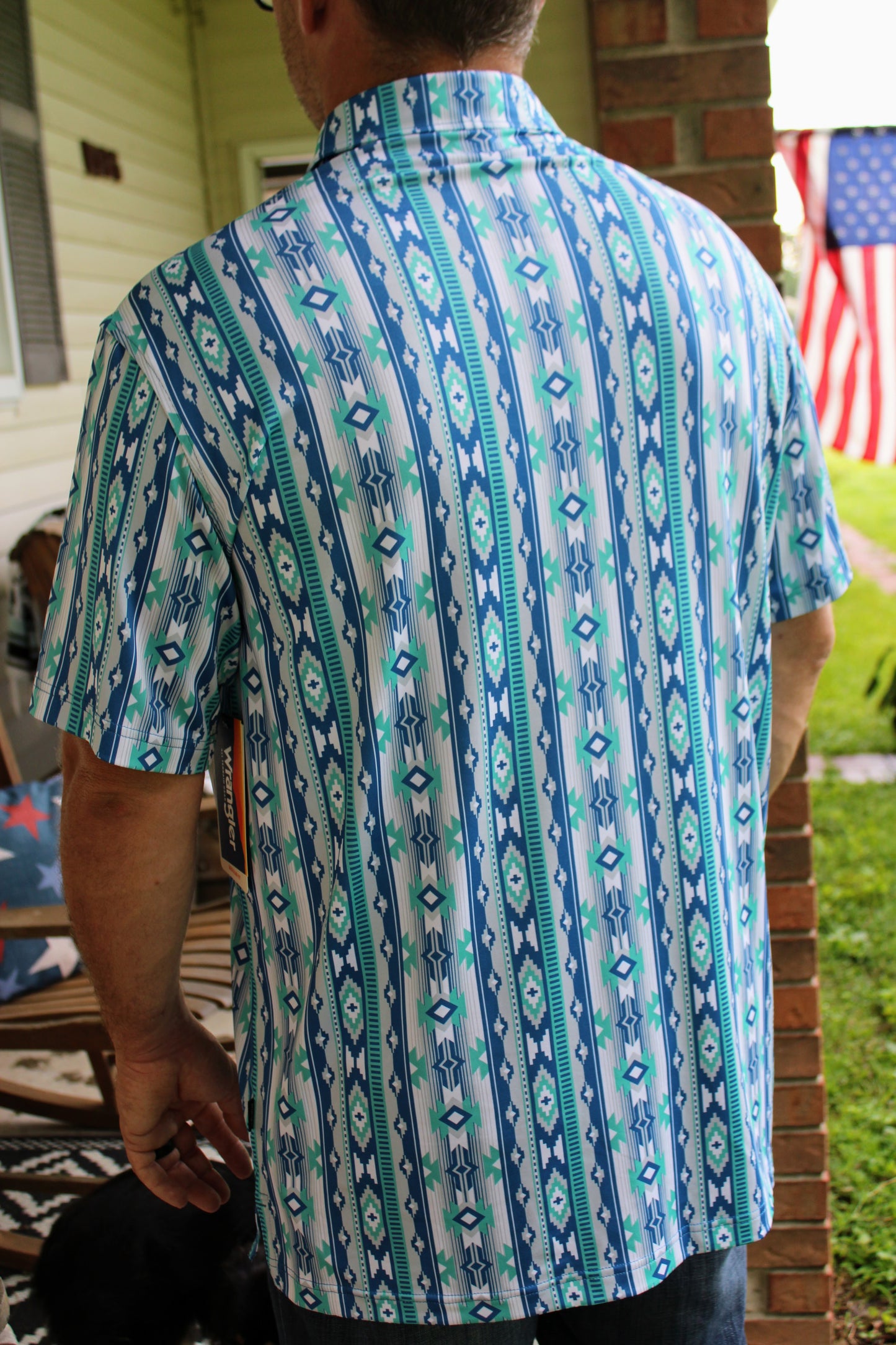 ATG X Wrangler® Short Sleeve Performance Polo-Checotah Turquoise