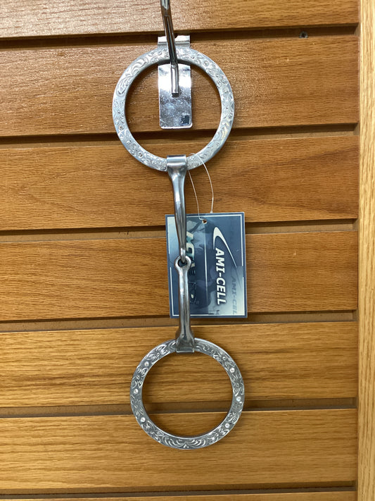 METALAB Ami Cell Embroidered Flat O Ring Snaffle Bit
