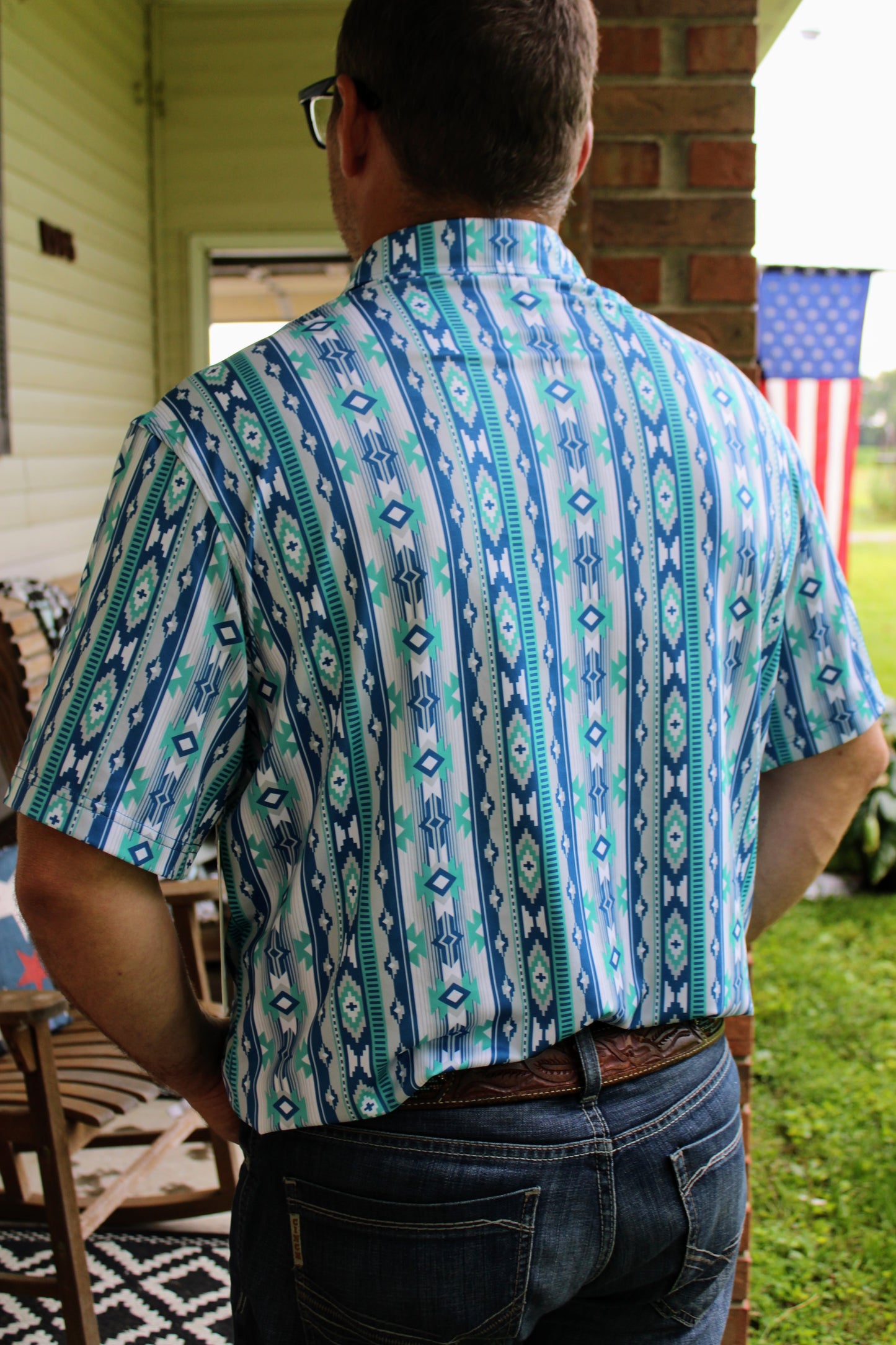 ATG X Wrangler® Short Sleeve Performance Polo-Checotah Turquoise