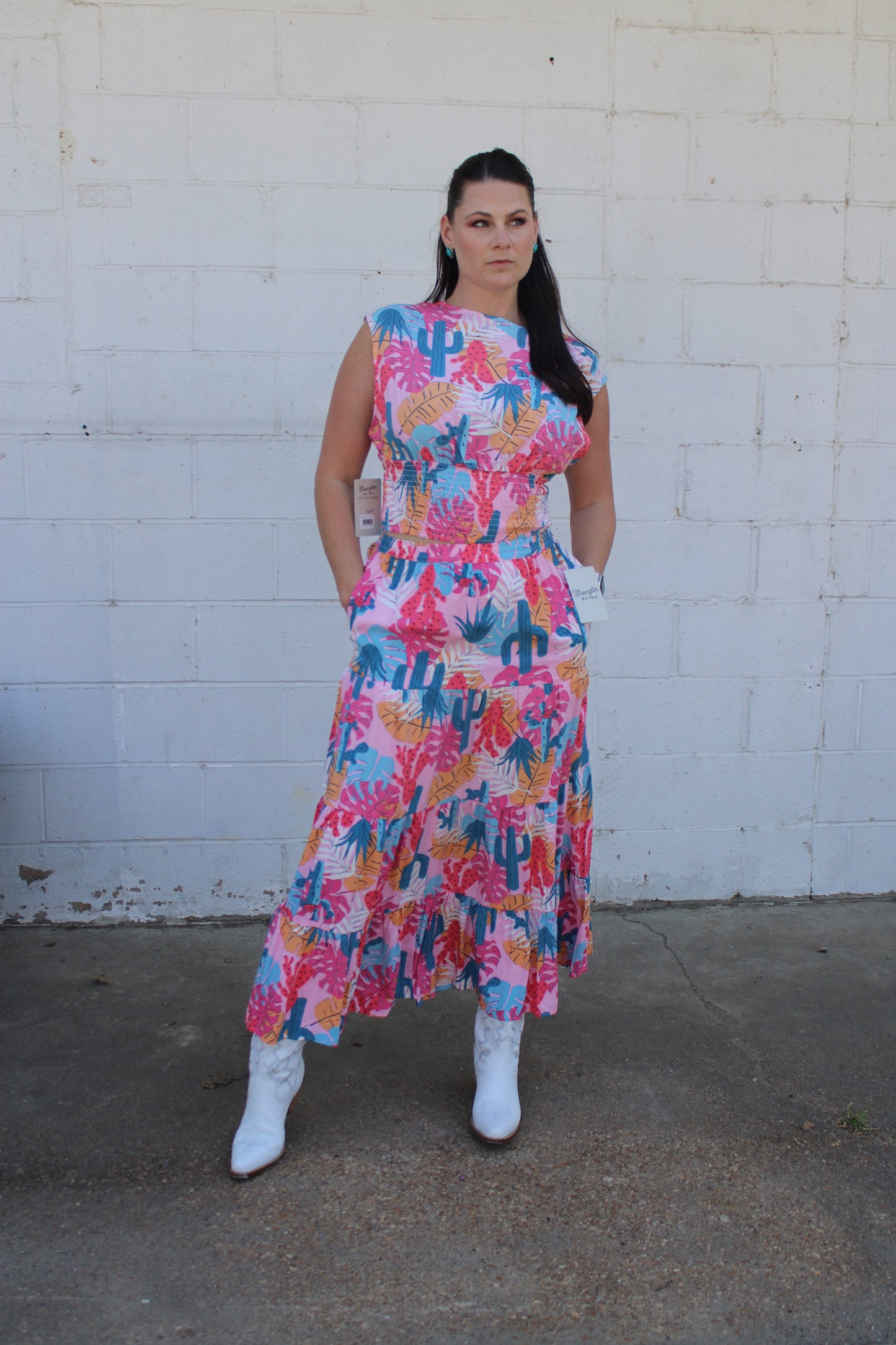 Wrangler Retro® Americana Dress Set-Pink Cacti Blouse