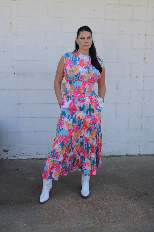 Wrangler Retro® Americana Dress Set-Pink Cacti Blouse