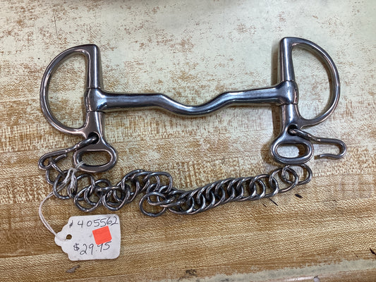 Stainless Steel D Ring Curved Mouth Bit