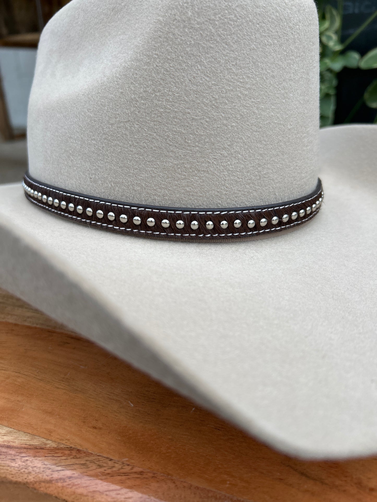Silver Dots and Hair-On Hide Hatband