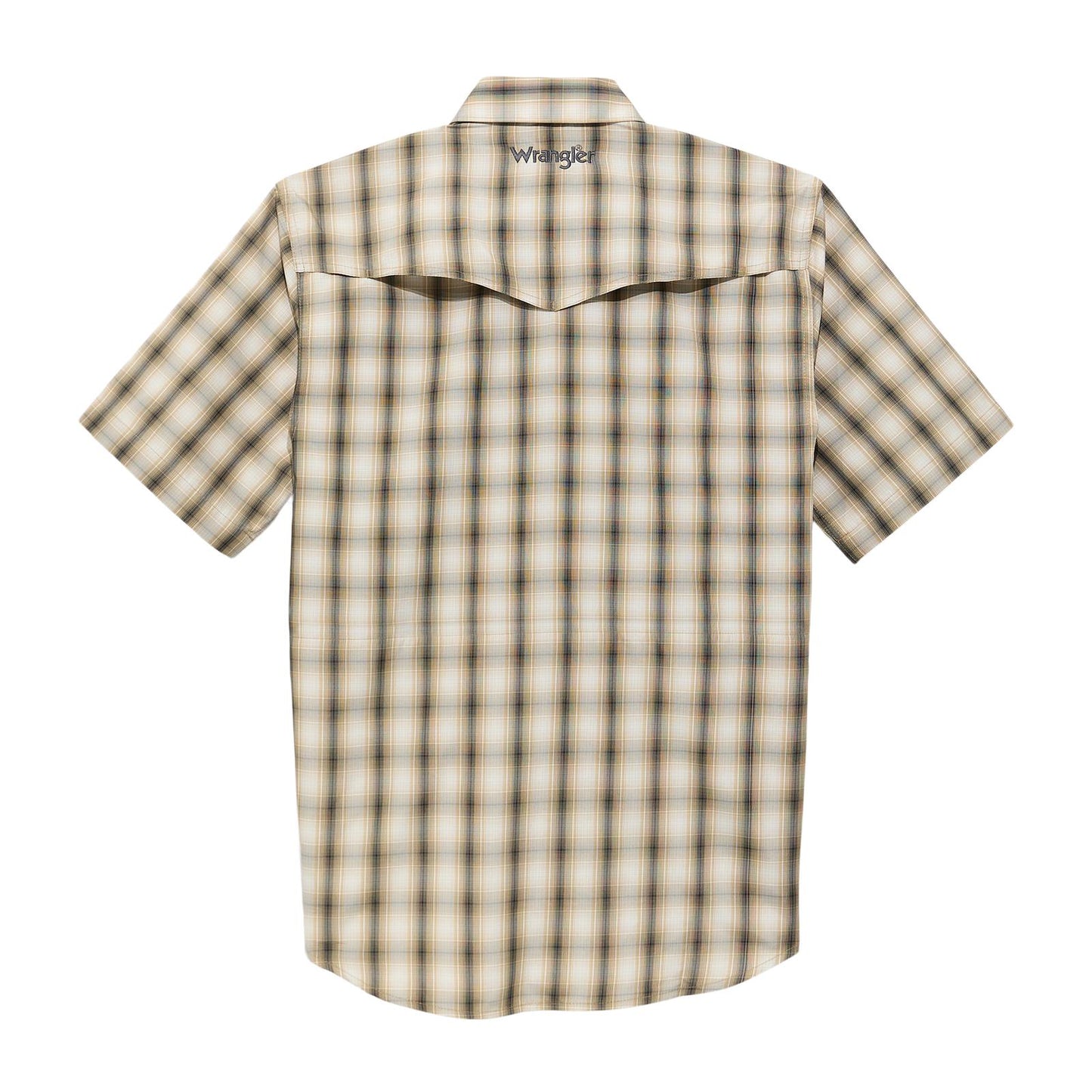 Wrangler All Terrain Gear Short-Sleeve Performance Shirt-Brown Plaid