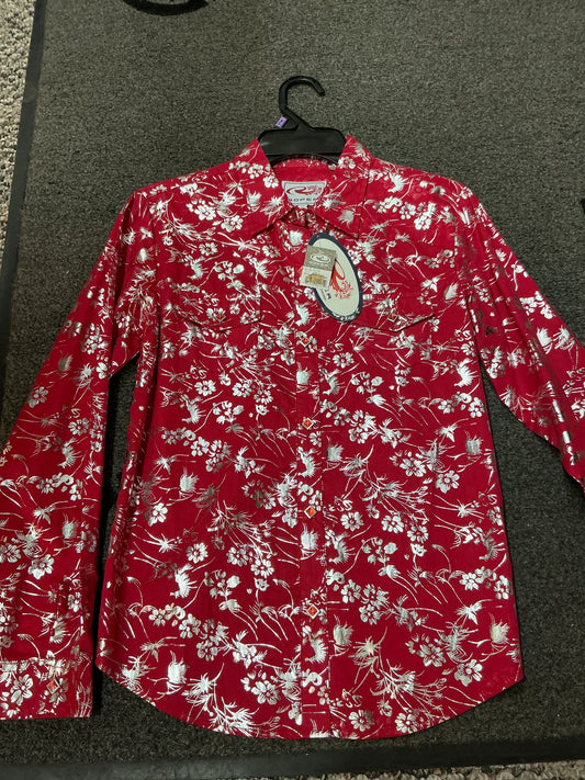 Roper Floral Red Button Up