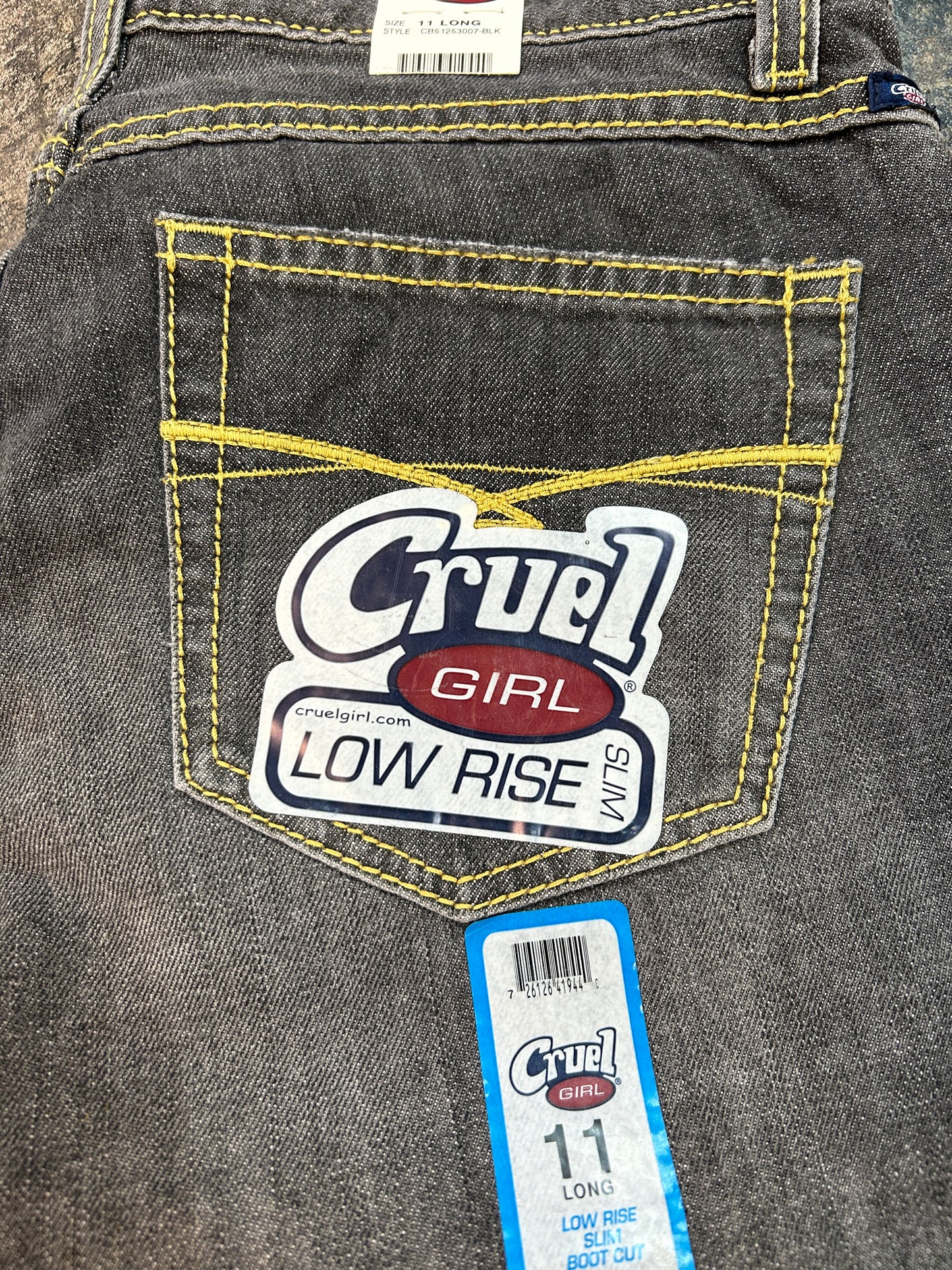 *Vintage* Cruel Girl® Black Wash Low Rise Jeans
