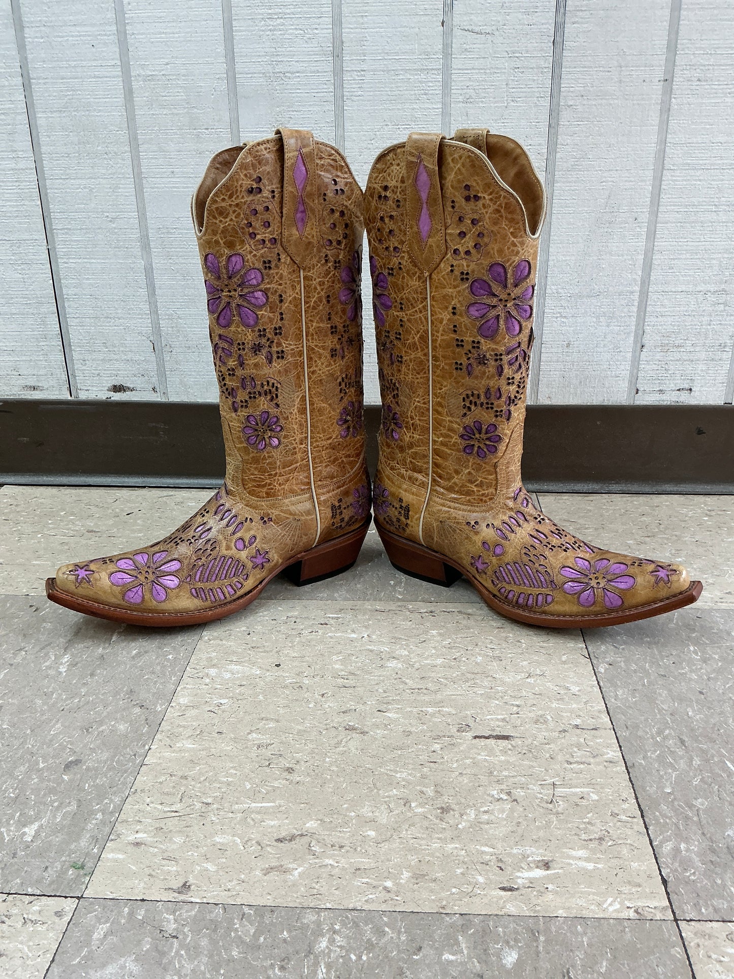 Johnny Ringo Tan A. Bison/Orchid Pointed Toe-CLEARANCE