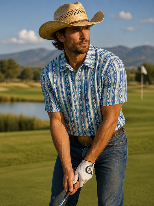 ATG X Wrangler® Short Sleeve Performance Polo-Checotah Turquoise