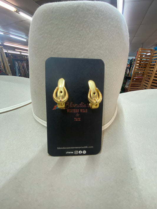 Horseshoe buckle and billet earring