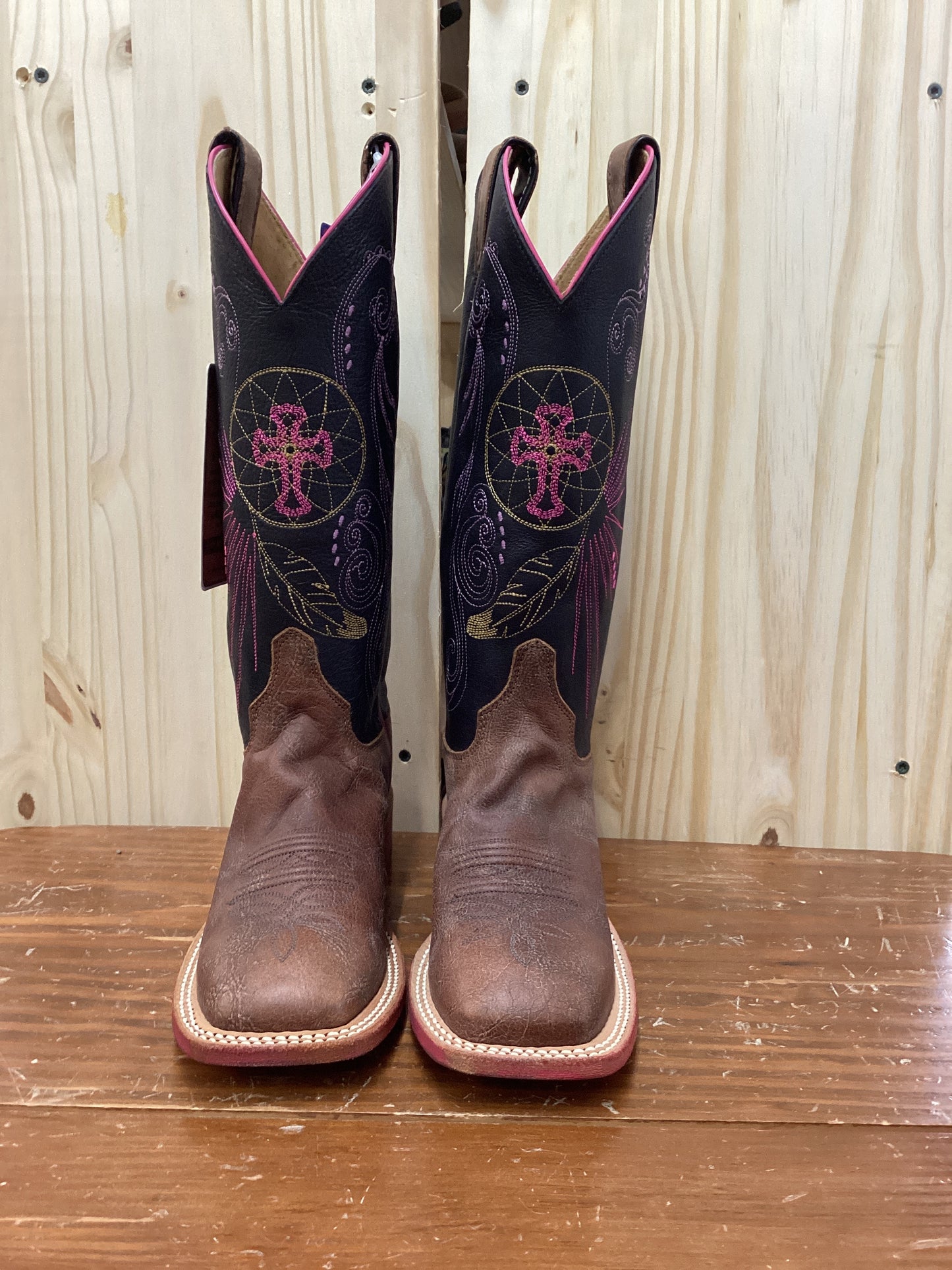Justin Bent Rail Old Map Cow Ladies Cowboy Boots&