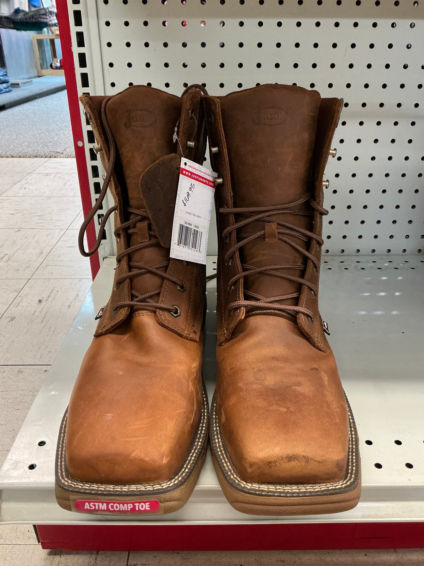 Justin Lace Up Comp Toe