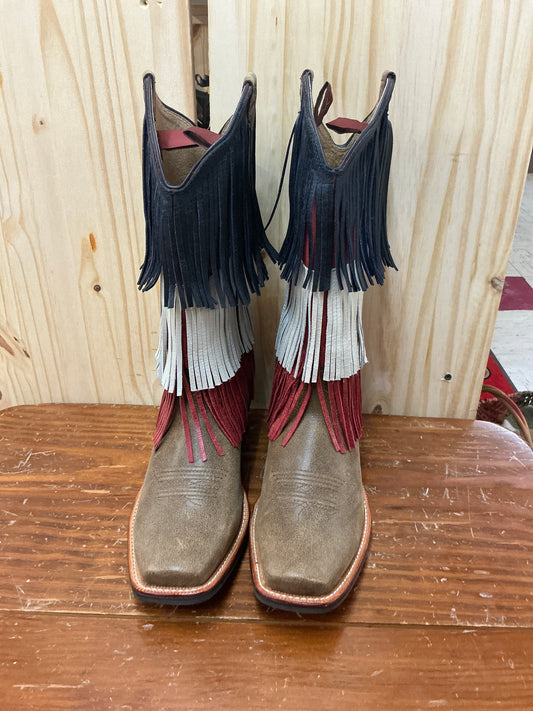 Twisted X Red White and Fringe-CLEARANCE