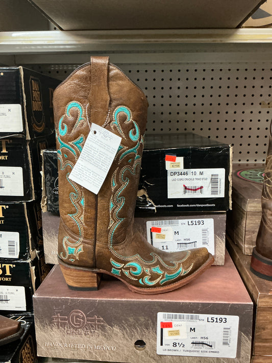 Circle G LD Brown/ Turquoise Side Embro