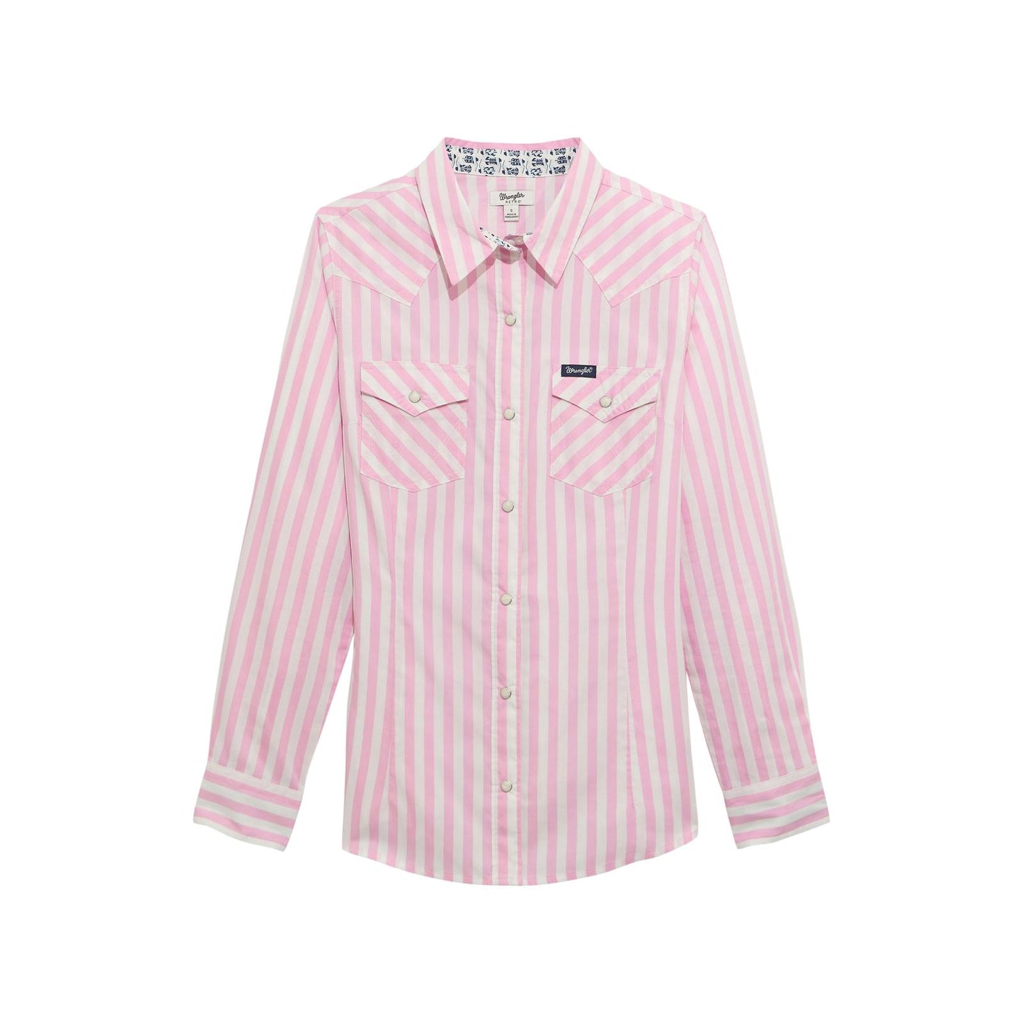 Wrangler Retro Performance Dress Shirt-Pink Stripe