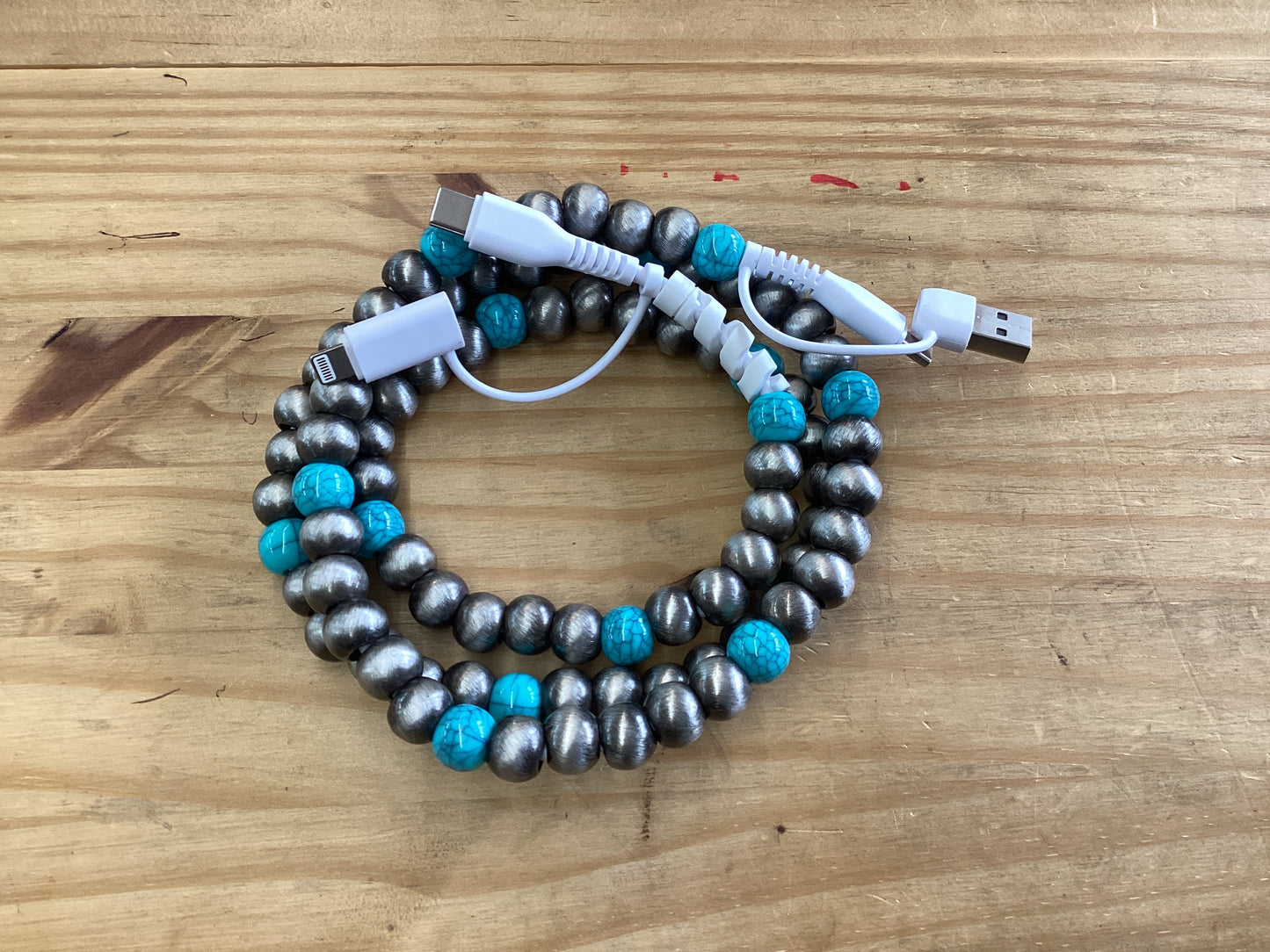 Turquoise beaded charger