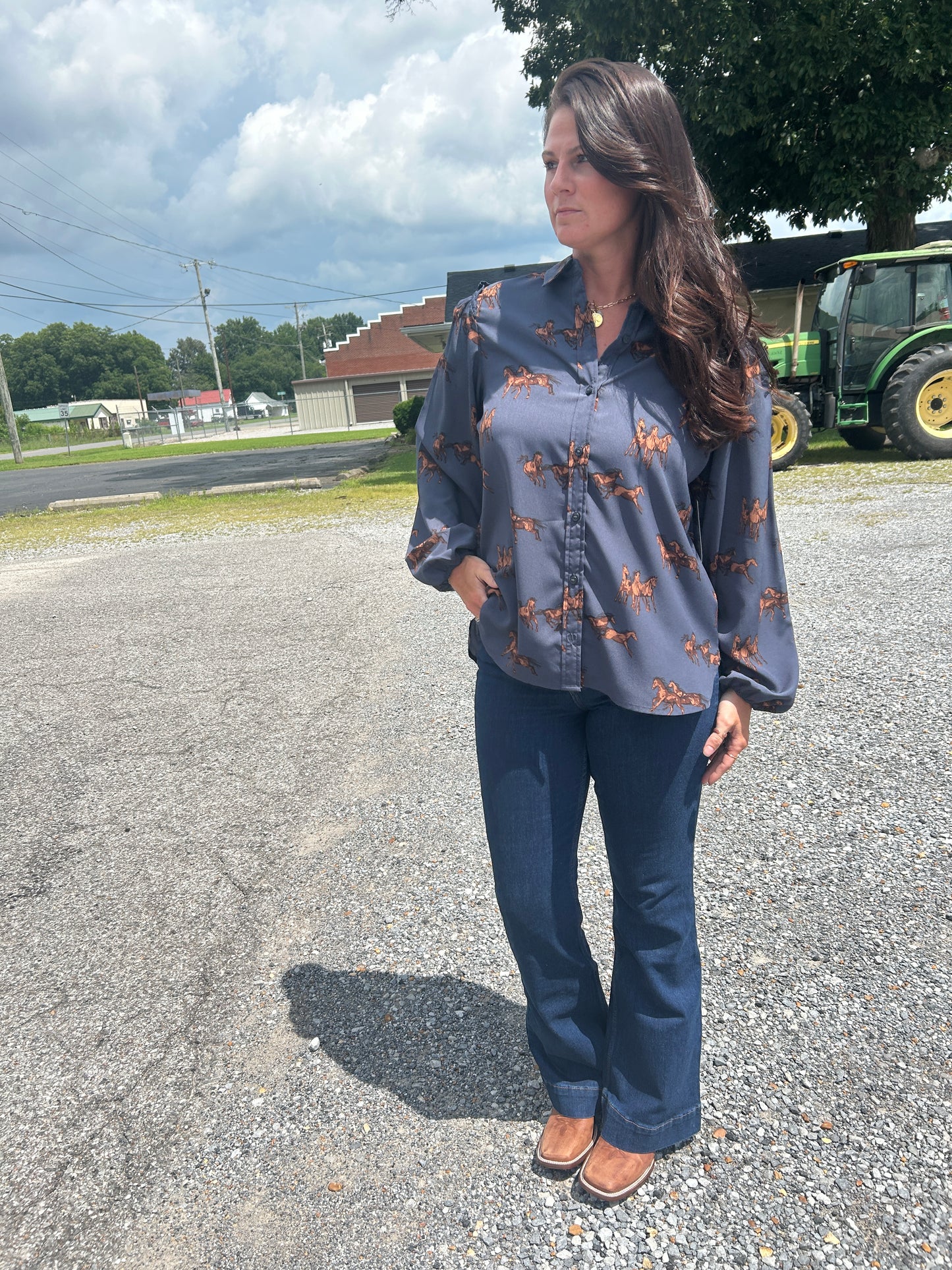 Wrangler Retro® Women’s Punchy Ruffle Sleeve Shirt